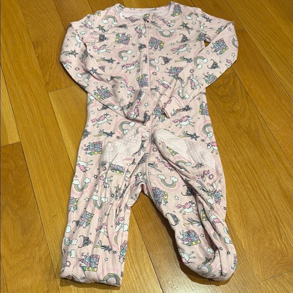 The Children's Place Pink Footies One Piece Cozy Sleepwear
